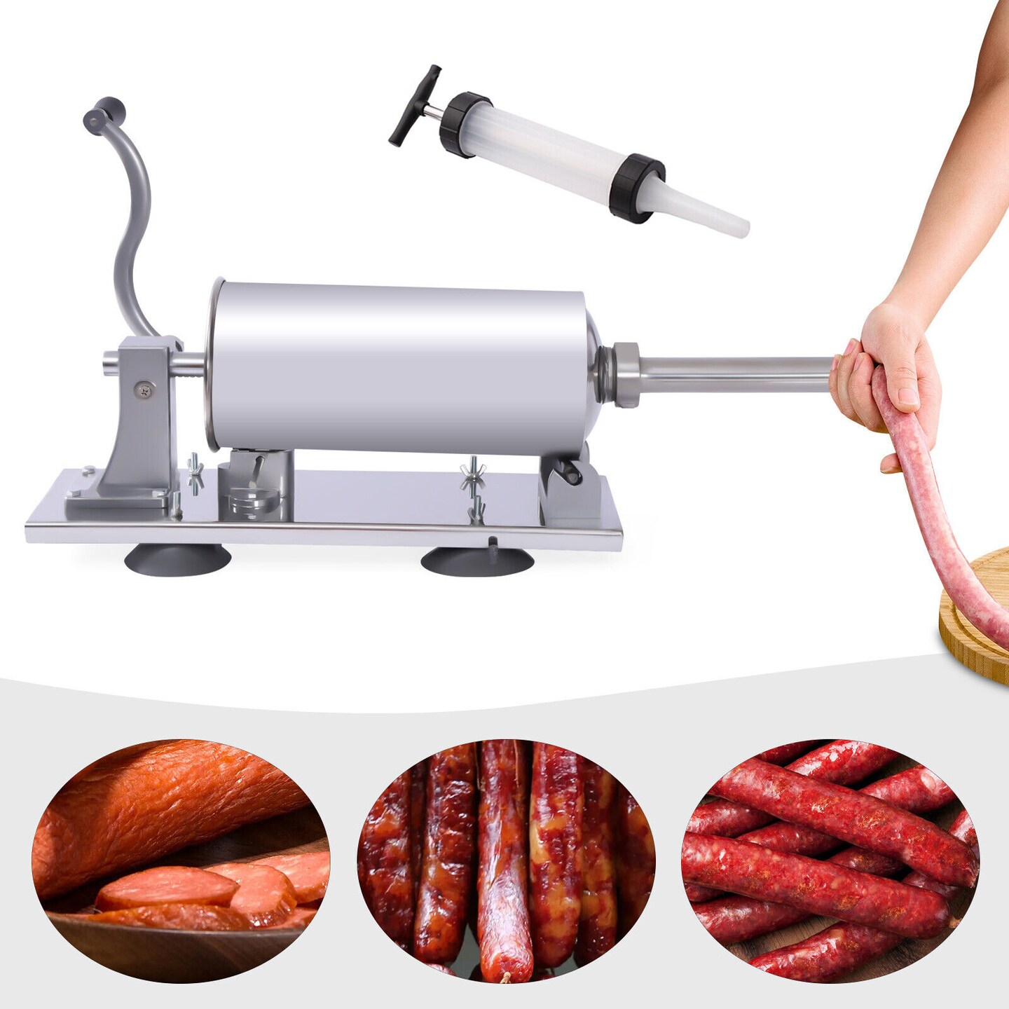Kitcheniva 4L Horizontal Manual Sausage Stuffer
