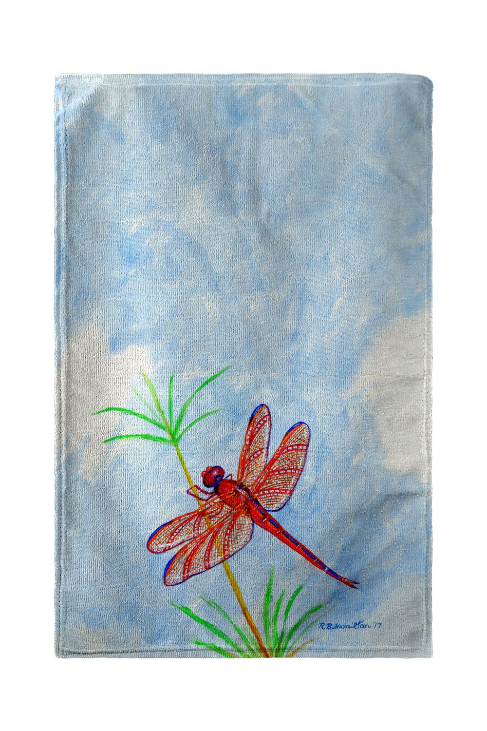 Betsy Drake Red Dragonfly Beach Towel