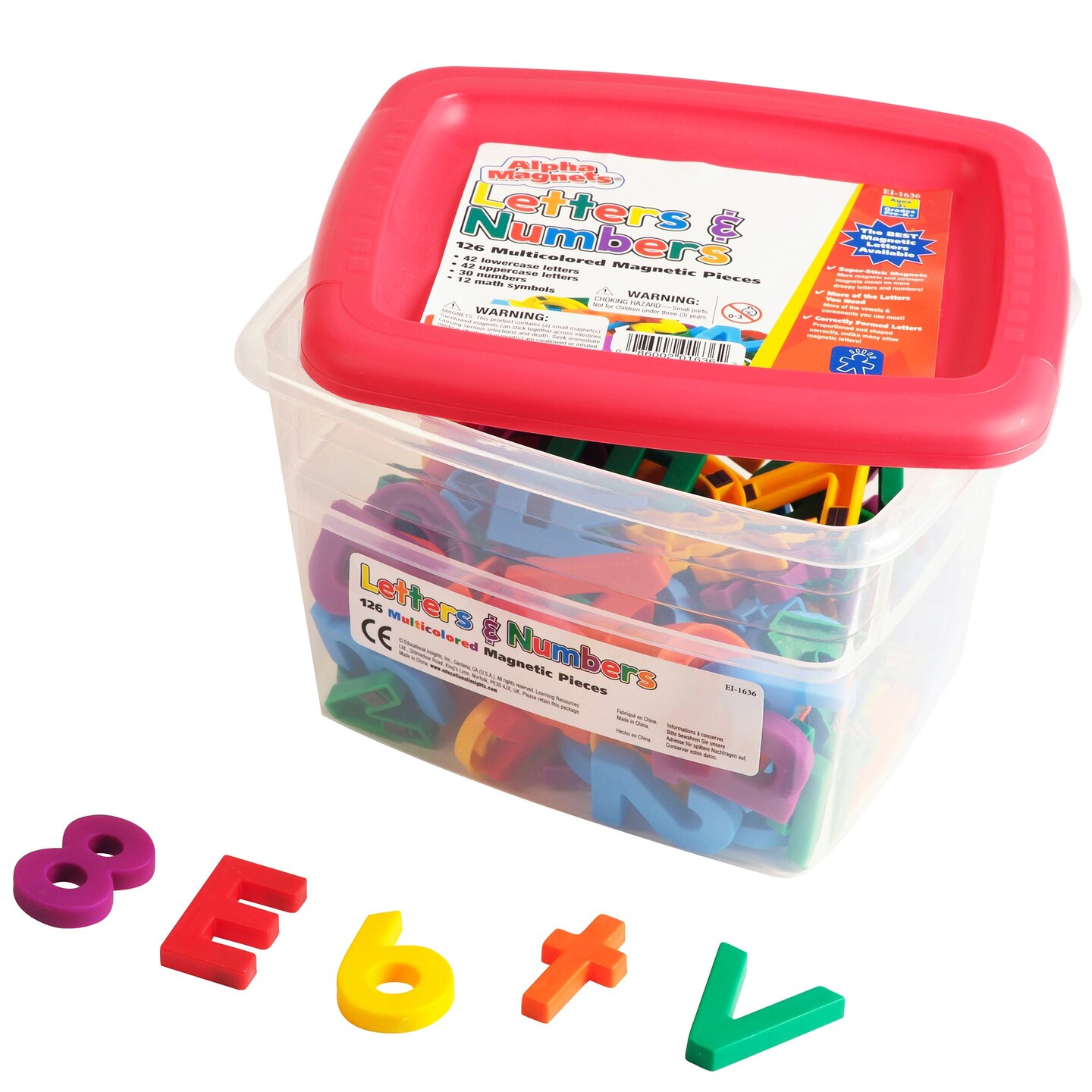 AlphaMagnets&#xAE; &#x26; MathMagnets&#xAE;, Multi-Colored, 126 Pieces