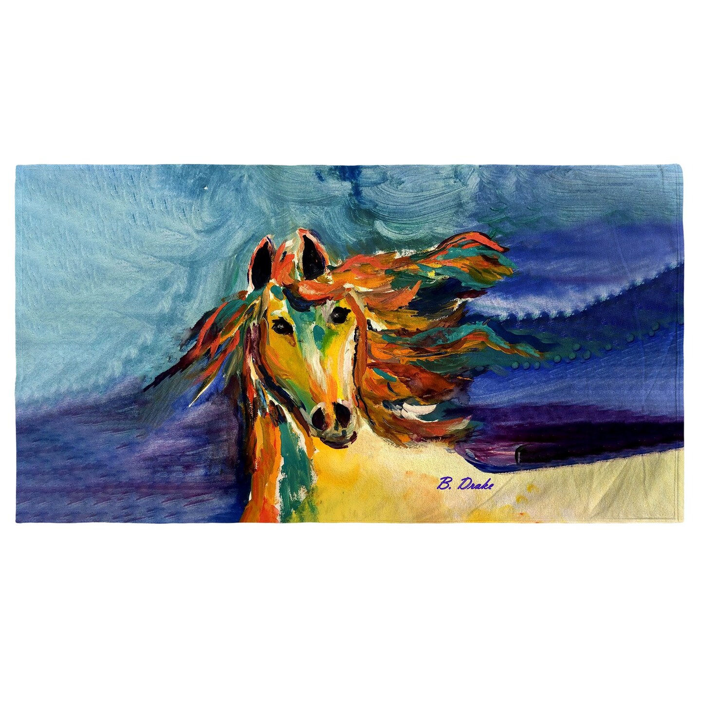 Betsy Drake Colorful Horse Beach Towel