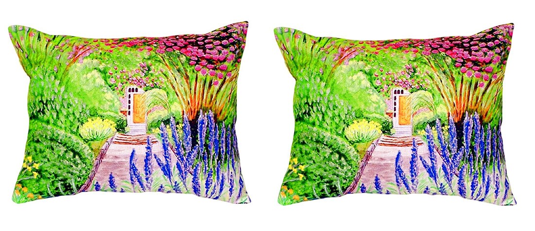 Pair of Betsy Drake Garden Door No Cord Pillows