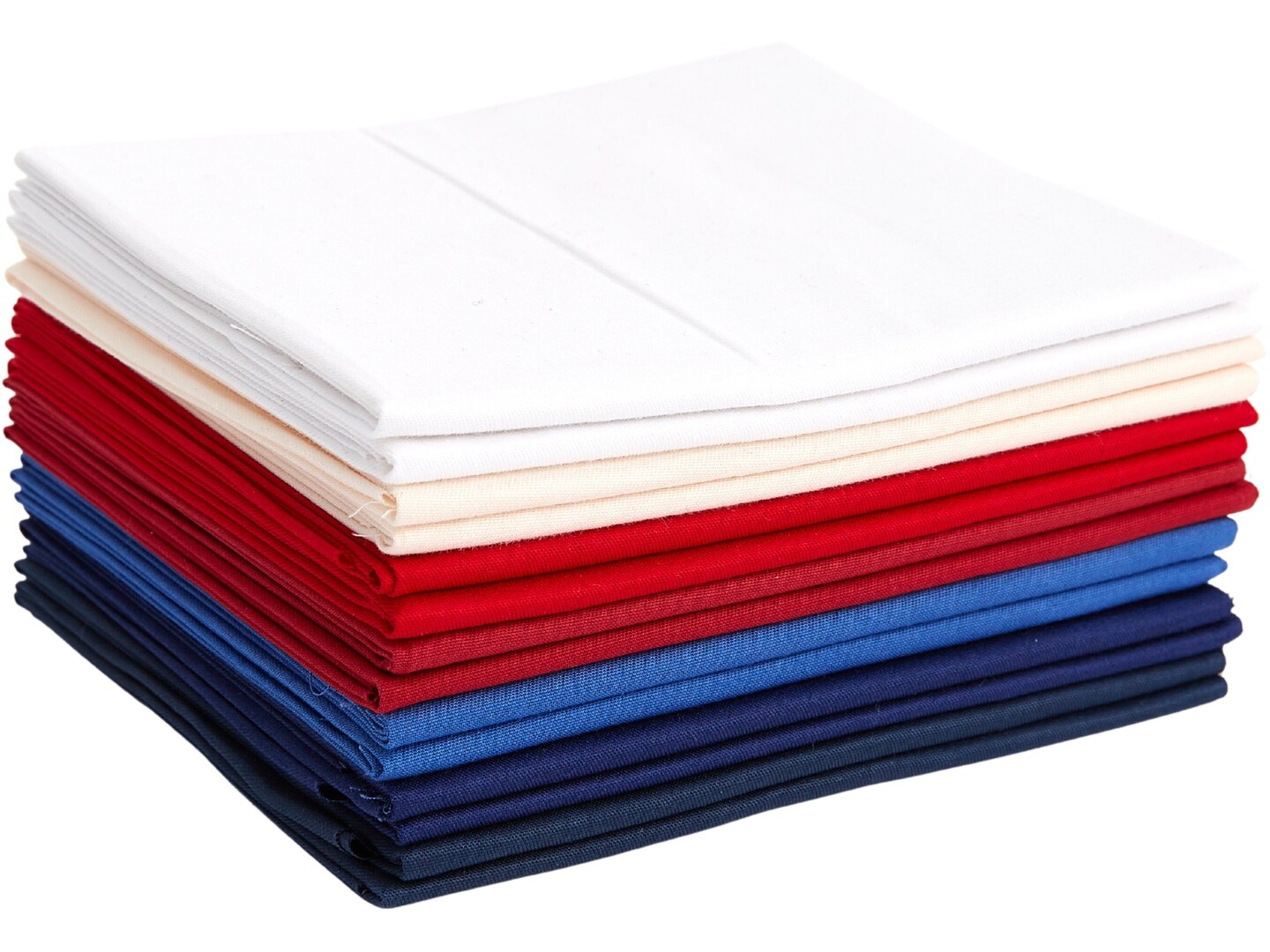 Fat Quarter Bundle -100% Cotton | Pure Solids | Patriotic USA Flag colors | Red Blue White  l Mix Colors | Quilting &#x26; Crafting Soft Fabric