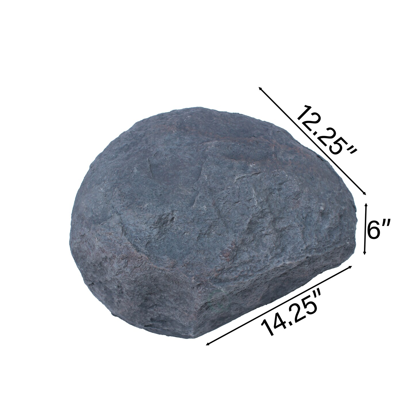 Decorative Outdoor Weather-Resistant Artistic Artificial Faux Stone Rock, Garden Patio Granite Grey Fiberglass Stone