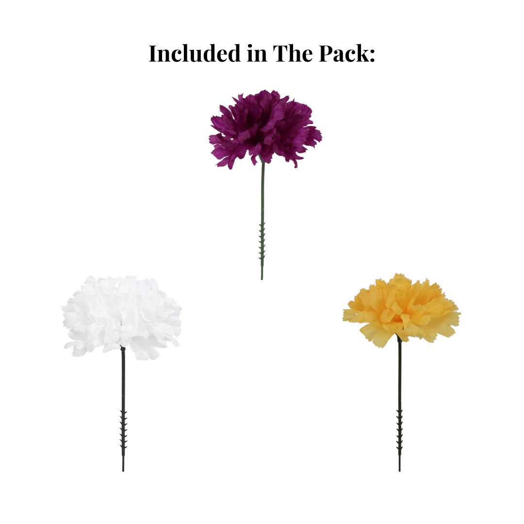 300-Pack Assorted Easter Carnation Picks - 5-Inch Stems, 3.5-Inch Wide Artificial Flowers for Spring Décor, Arrangements & Crafts - Floral Home by Artificial Flowers