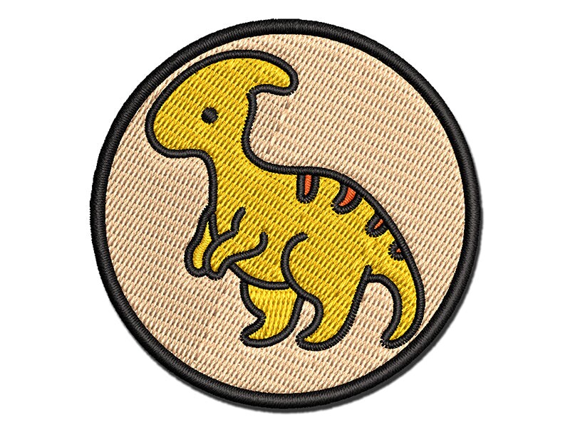 Baby Nursery Parasaurolophus Dinosaur Multi-Color Embroidered Iron-On or Hook &#x26; Loop Patch Applique