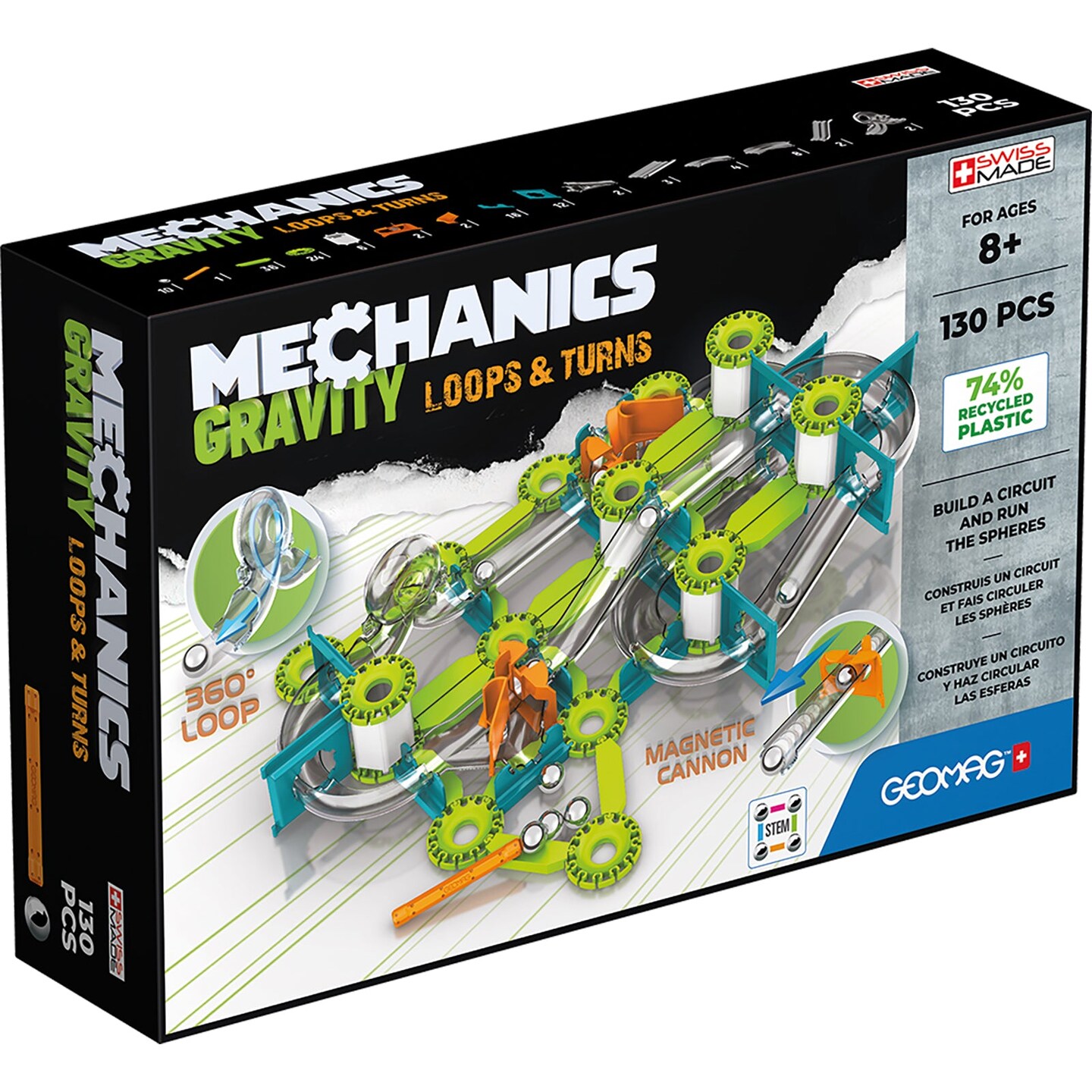 Mechanics Gravity Loops &#x26; Turns Recycled, 130 Pieces