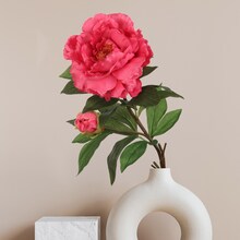 12-Pack: Fuchsia Peony Spray with Silk Foliage - Lifelike Floral Decor for Bouquets, Arrangements &#x26; Home Accents, Floral Home by Artificial Flowers