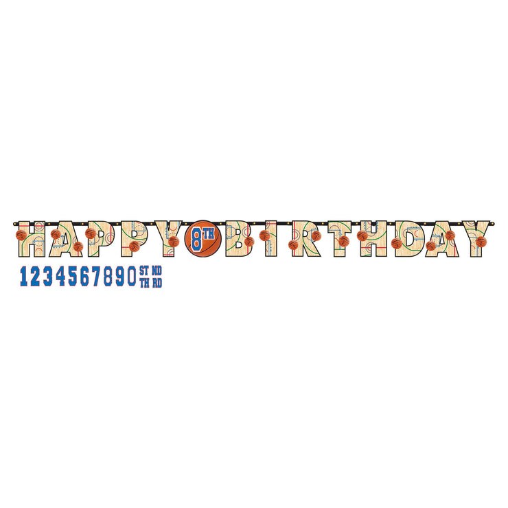 Basketball Birthday Banner Kit