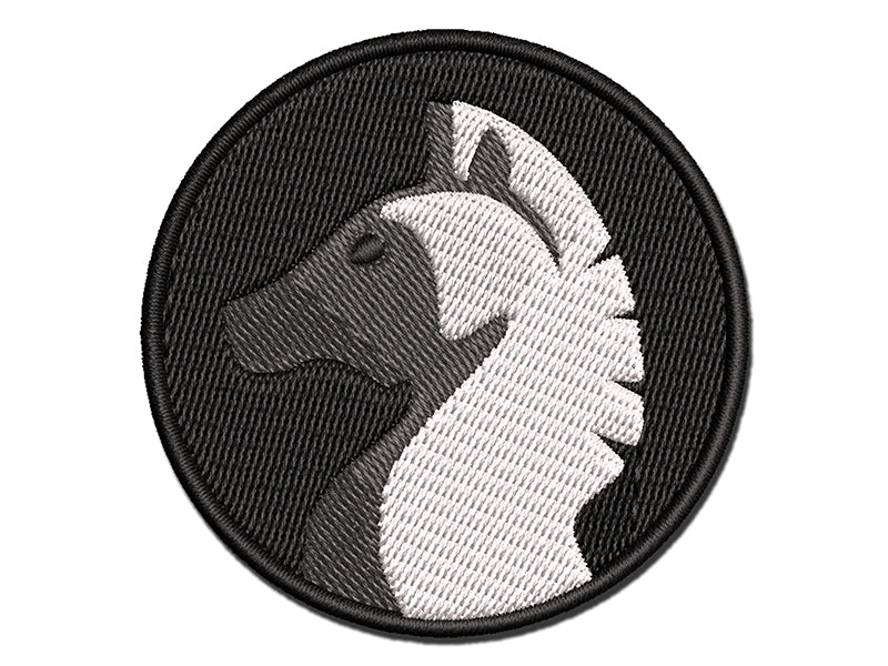Chess Piece White Knight Multi-Color Embroidered Iron-On or Hook &#x26; Loop Patch Applique