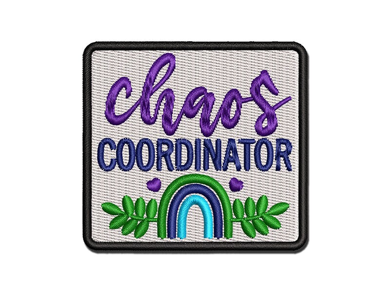 Chaos Coordinator Rainbow Multi-Color Embroidered Iron-On or Hook &#x26; Loop Patch Applique