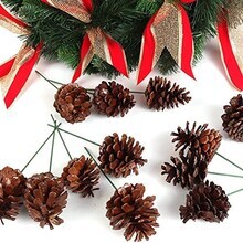 288-Pack Pine Cone Picks - Rustic Natural Decor for Home, Weddings &#x26; Seasonal Events, Floral Home by Artificial Flowers