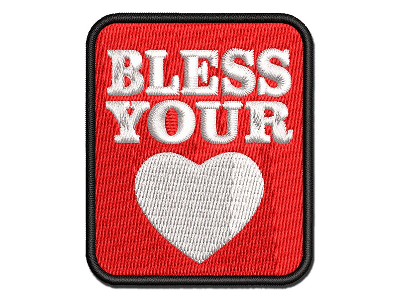 Bless Your Heart Southern Multi-Color Embroidered Iron-On or Hook &#x26; Loop Patch Applique