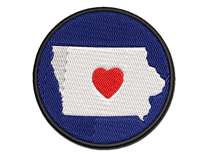 Iowa State with Heart Multi-Color Embroidered Iron-On or Hook &#x26; Loop Patch Applique