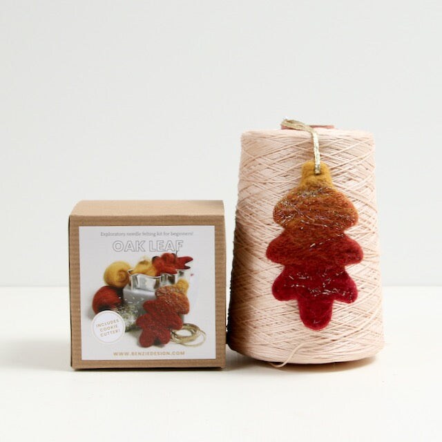 Beginner Needle Felting Kit, Oak Leaf