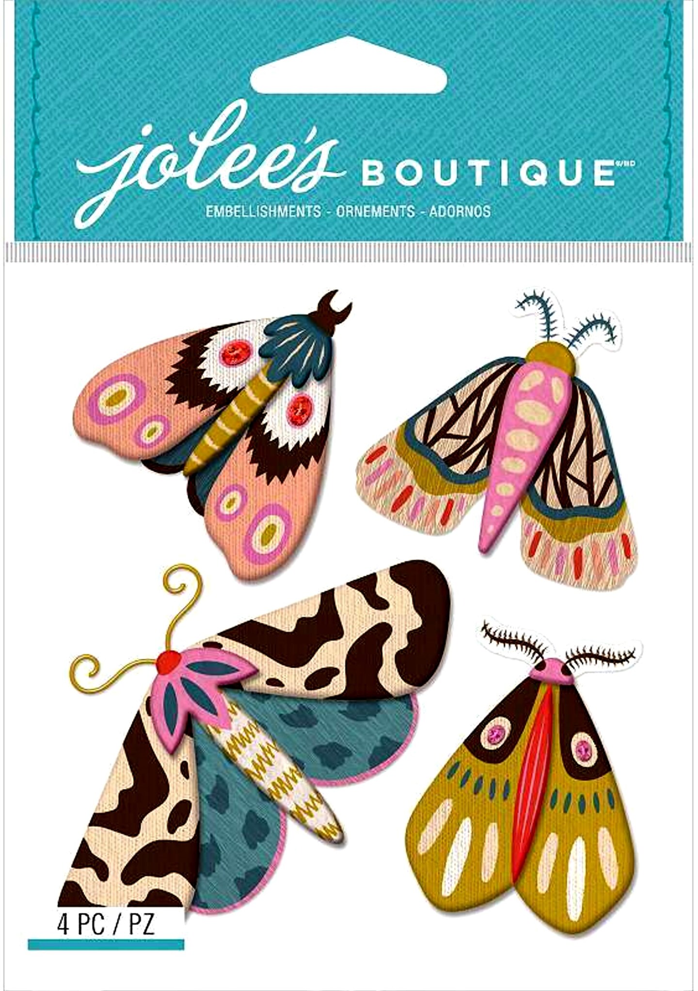 Jolee&#x27;s Boutique Beautiful Moths Dimensional Stickers