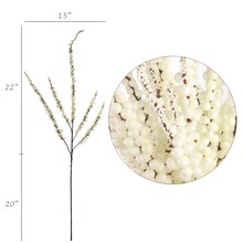 Lifelike 42-Inch White Berry Spray - 5 Branch Faux Floral Accent, Perfect for Christmas Arrangements, Wreaths, and Holiday Home Decor - 2024 Christmas Collection, Floral Home by Artificial Flowers