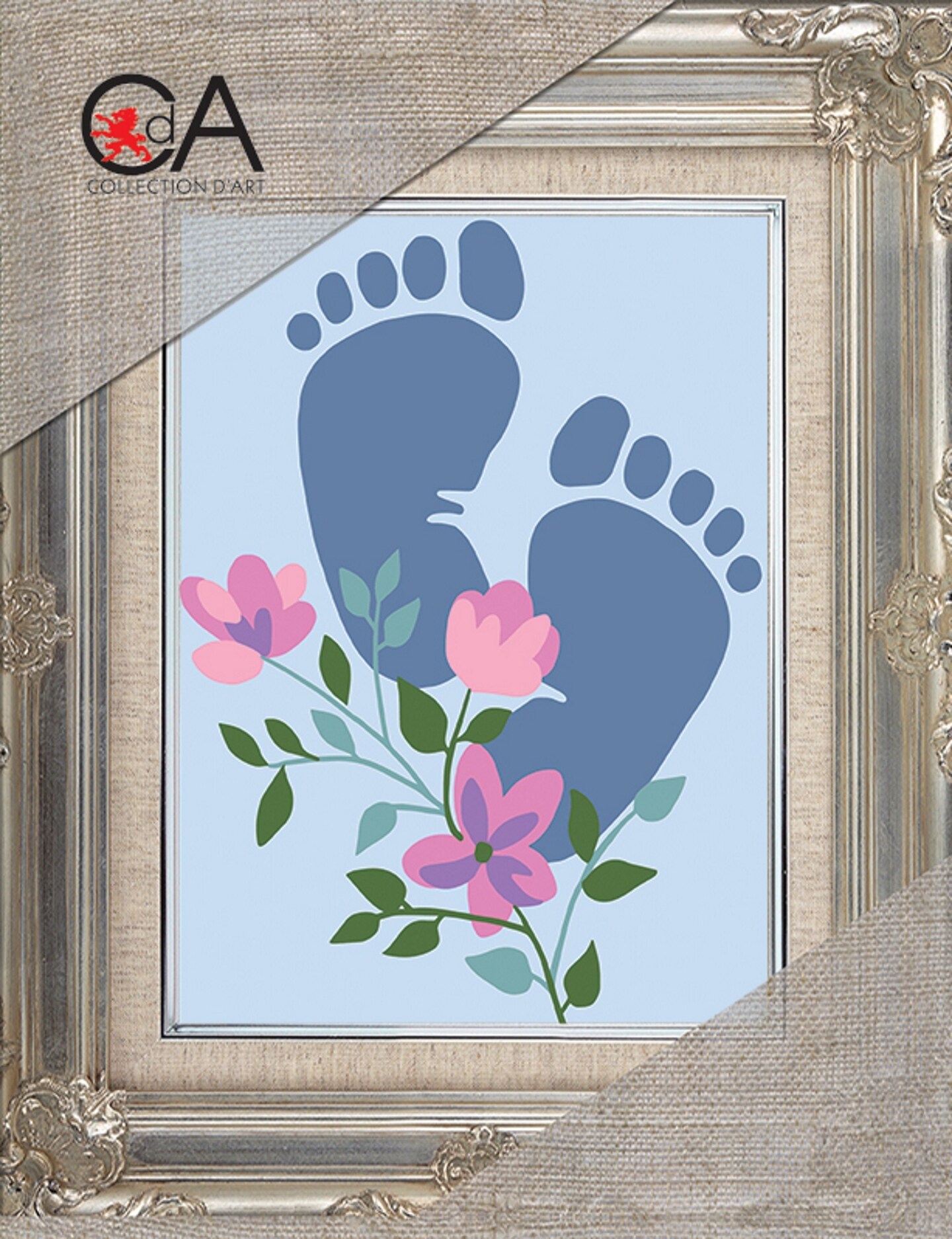 Collection D'Art Needlepoint Tapestry Kit 5.5"X7"-Footprints - Baby Boy