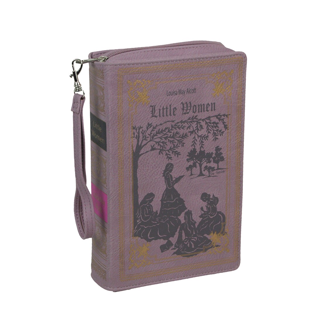 Lavender Vinyl Little Women Book Handbag Shaped Novelty Clutch Purse Crossbody Bag