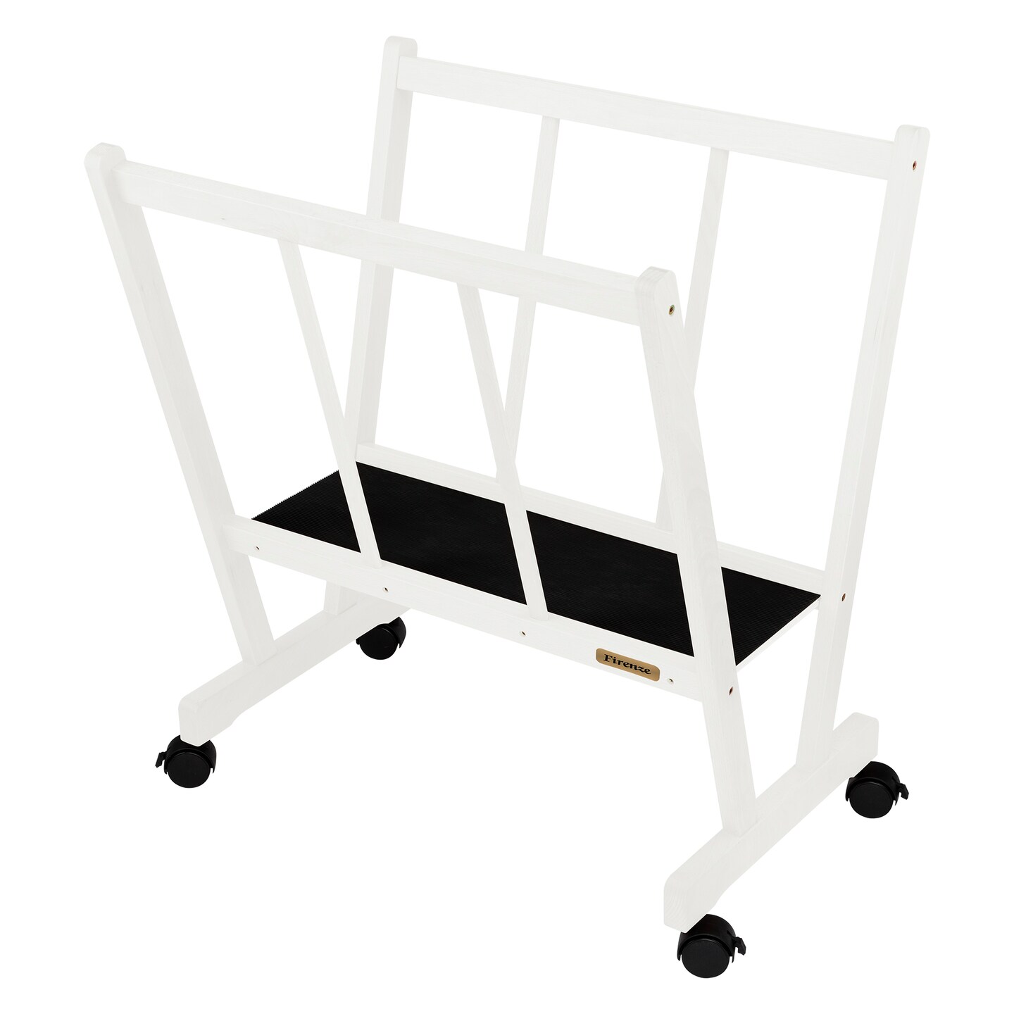 Creative Mark Firenze Wood Large Print Rack with Castors - Perfect for Display of Canvas, Art, Prints, Panels, Posters, Art Gallery Shows, Storage Rack