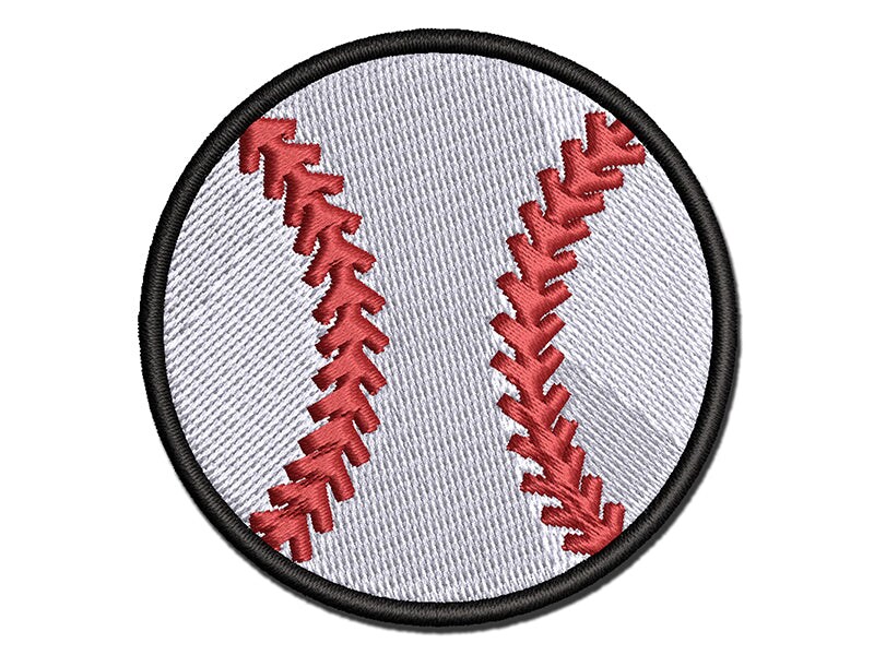 Baseball Softball Multi-Color Embroidered Iron-On or Hook &#x26; Loop Patch Applique