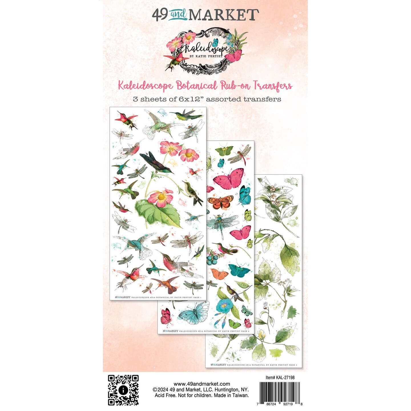 49 And Market Rub-On Transfer Set-Botanical, Kaleidoscope