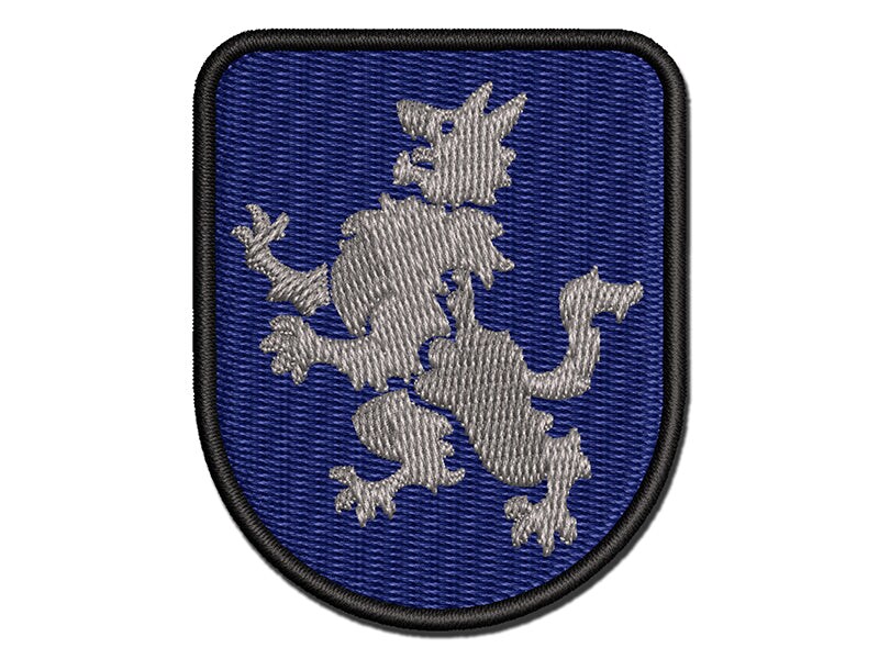 Heraldic Wolf Multi-Color Embroidered Iron-On or Hook &#x26; Loop Patch Applique