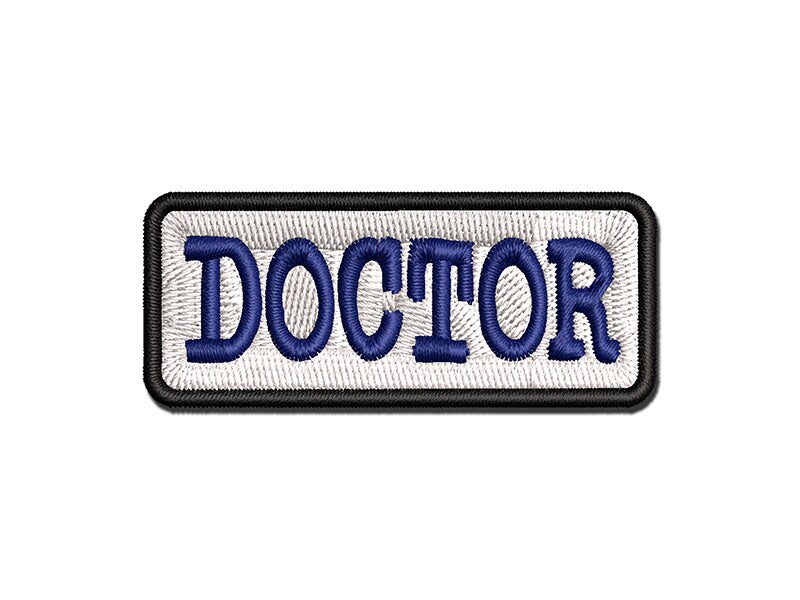 Doctor Text Multi-Color Embroidered Iron-On or Hook & Loop Patch ...