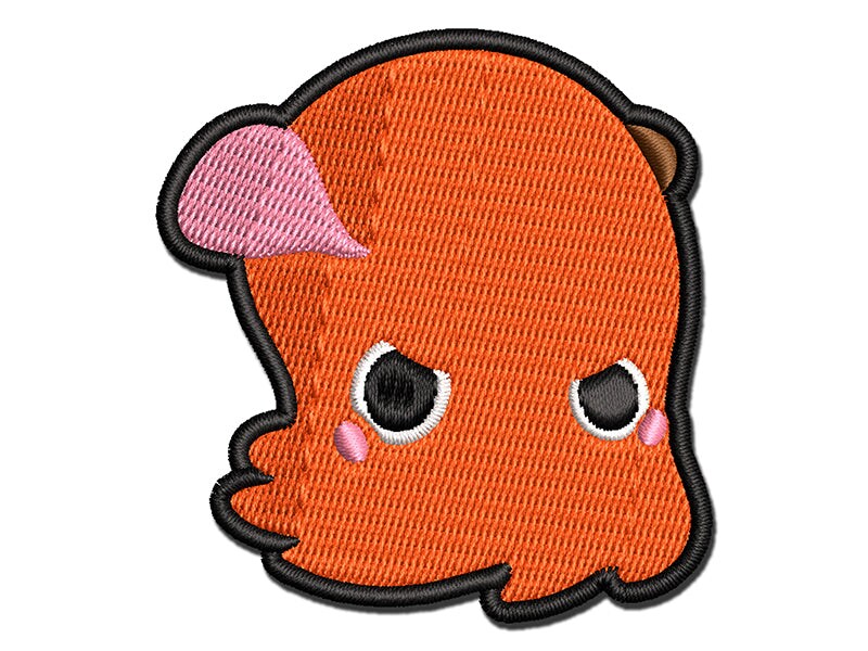 Grumpy Dumbo Octopus Multi-Color Embroidered Iron-On or Hook &#x26; Loop Patch Applique