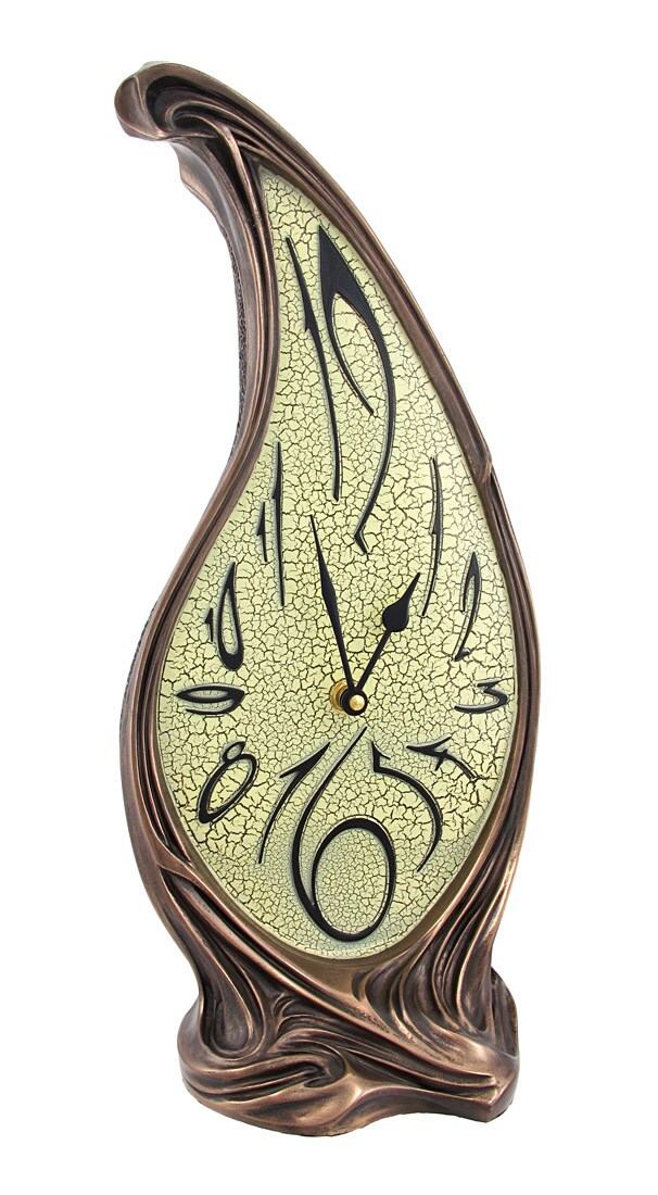 Trippy Bronze Finish Melting Mantel Clock Dali-esque