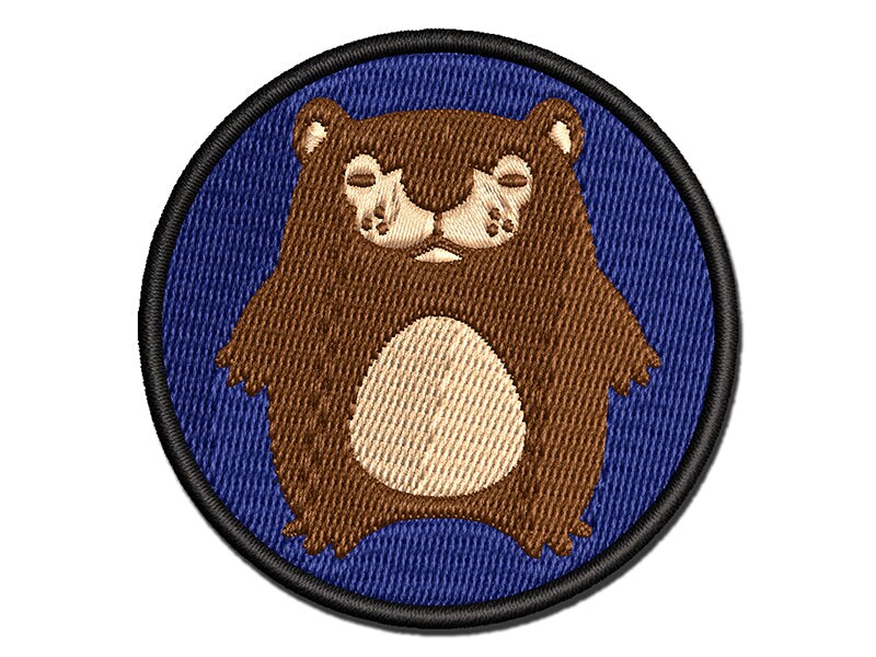 Cute Sleepy Baby Bear Multi-Color Embroidered Iron-On or Hook &#x26; Loop Patch Applique