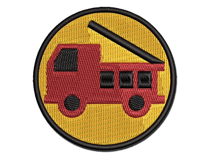 Fire Truck Engine Fireman Firefighter Symbol Multi-Color Embroidered Iron-On or Hook &#x26; Loop Patch Applique