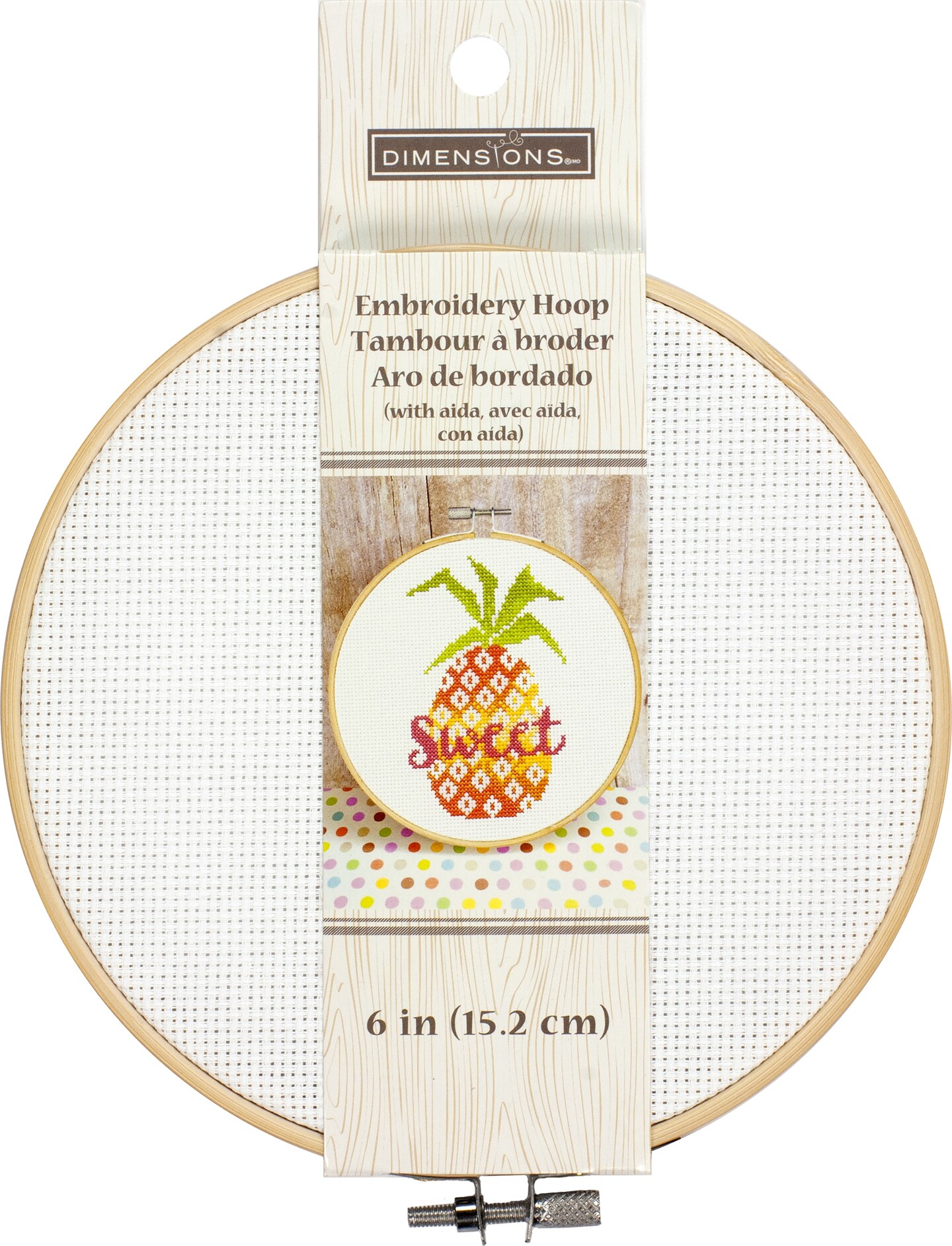 Dimensions Embroidery Hoop W/Aida 6&#x22;-White