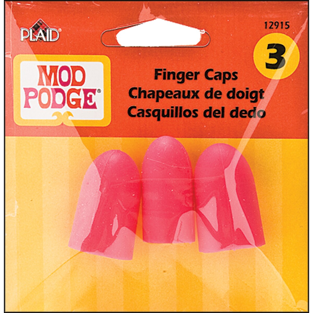 Plaid Mod Podge Finger Caps 3/Pkg-2 Large &#x26; 1 Medium
