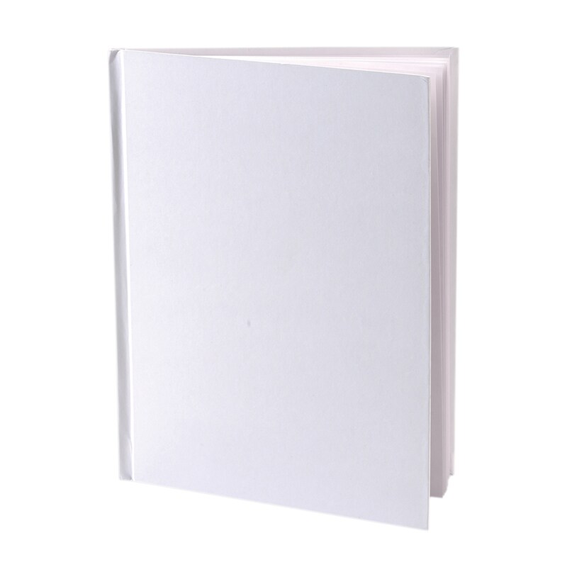 The Teachers' Lounge®  Blue Hardcover Blank Book, White Pages, 8H x 6W  Portrait, 14 Sheets/28 Pages