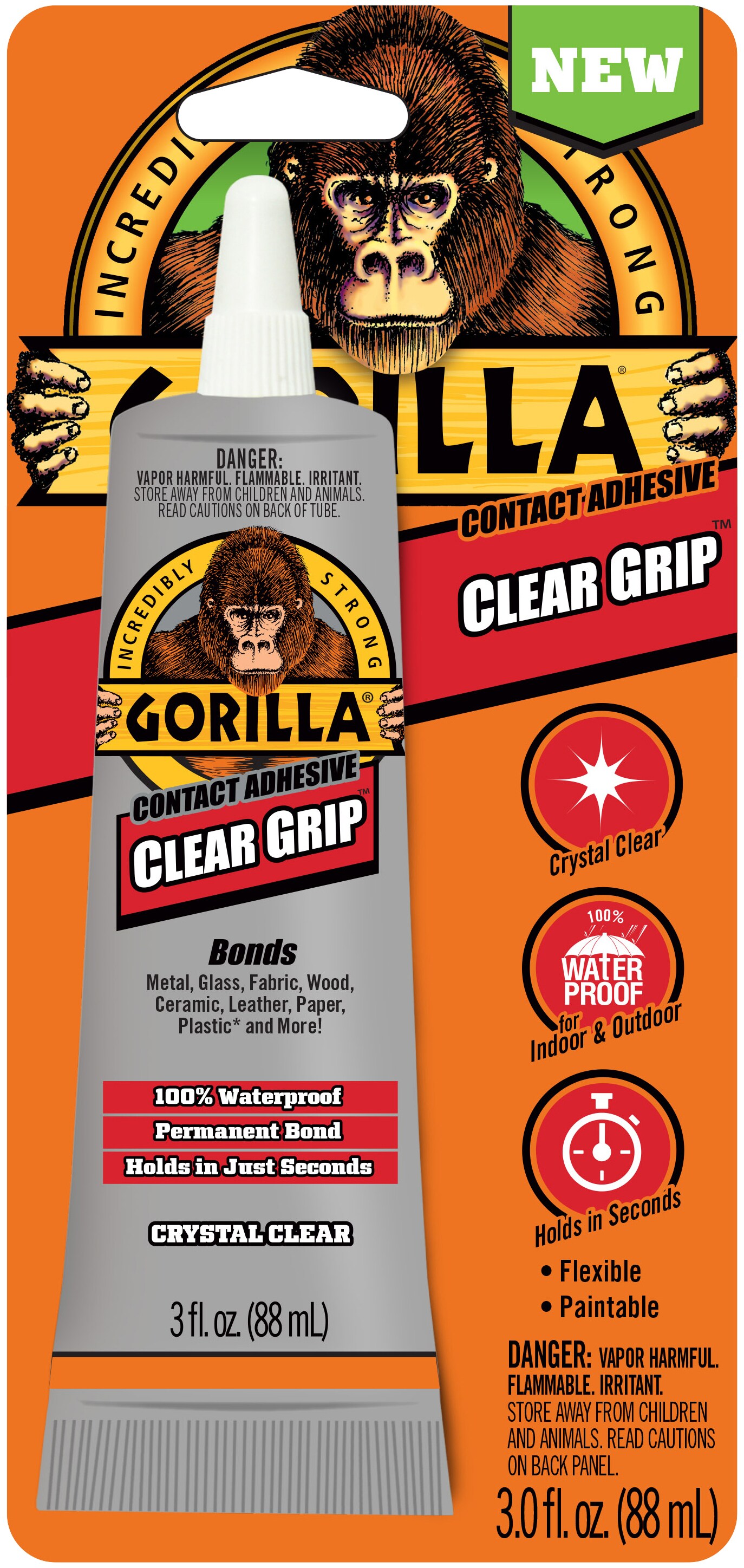 Gorilla Clear Grip Contact Adhesive-3oz