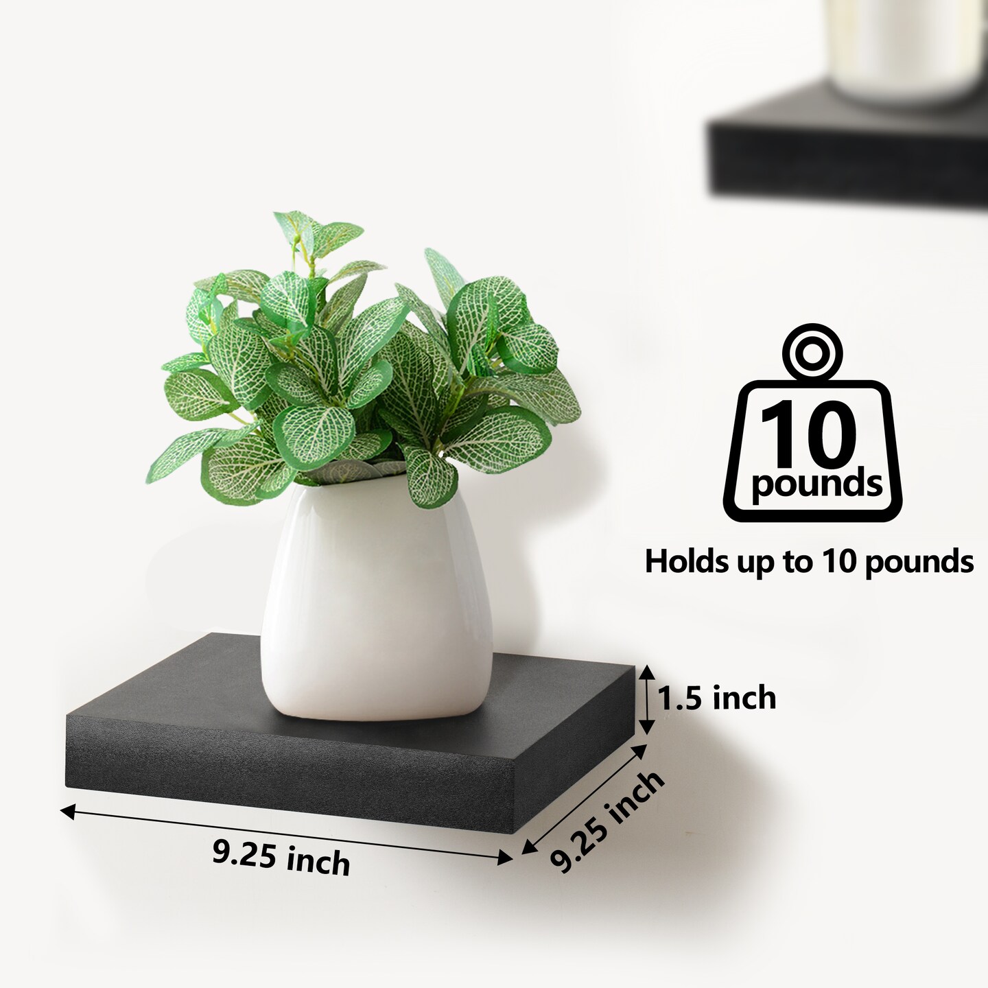 Sorbus 4 Pack 9" Floating Shelves, Wall Shelves for Bedroom, Kitchen, Living Room, Bathroom Shelves Over The Toilet
