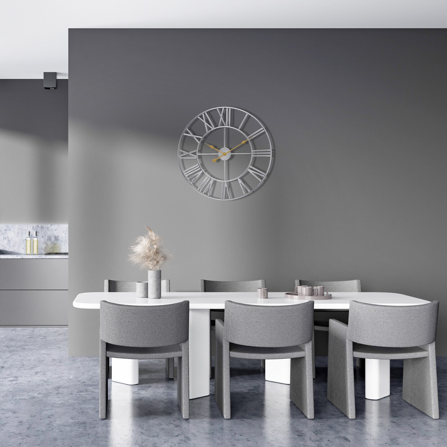 Sorbus 16&#x22; Oversized Black Metal Decorative Analog Round Wall Clock - Beautifully decorate any wall space in the household