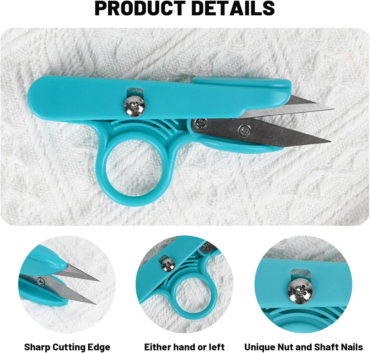 Thread Snips, Crochet Scissors Yarn Scissors Small Mini Scissors Fabric Scissors Embroidery Scissors Thread Scissors Clipper Nippers for Sewing Knitting, 12 Pack