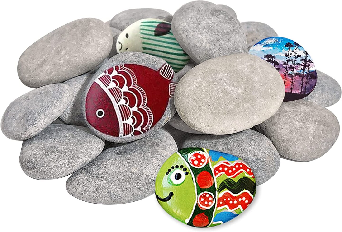 Large Painting Rocks, Natural River Rocks, Flat Rocks for Painting, 2-3 ...