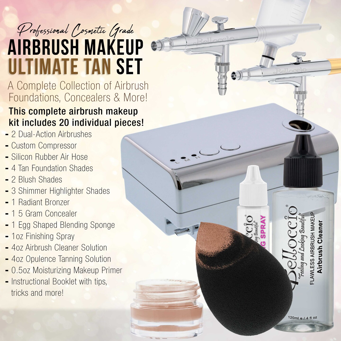 Belloccio Ultimate Airbrush Makeup & Spray Tanning System; Makeup