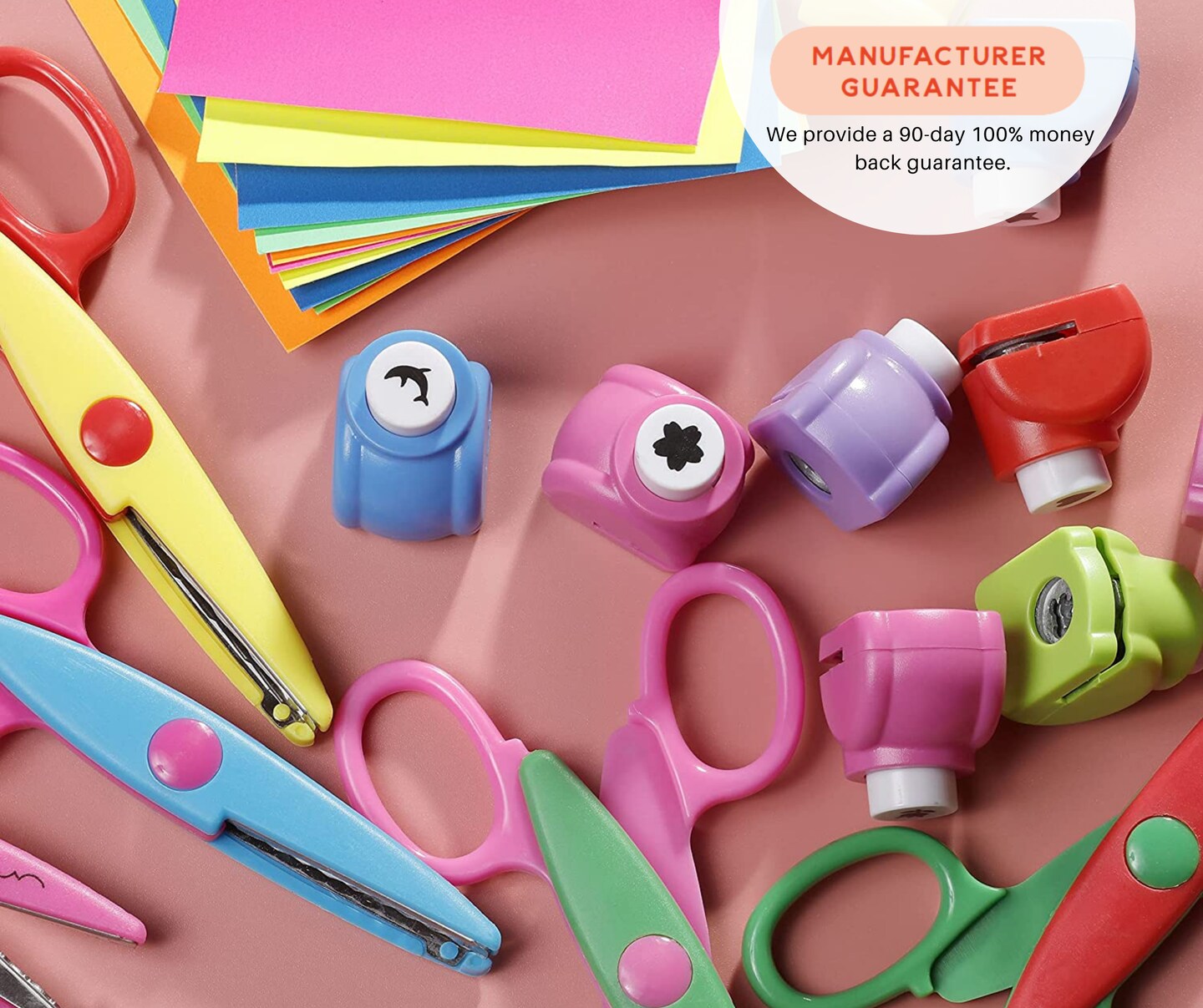 Incraftables 6pcs Decorative Pattern Edge Craft Scissors with 10pcs Small Paper Hole Punch