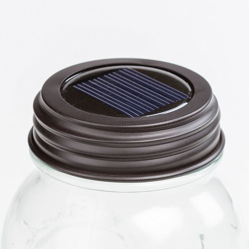 Colonial Tin Works 360315 Canning Jar Lid Solar Powered Light No Jar Brown