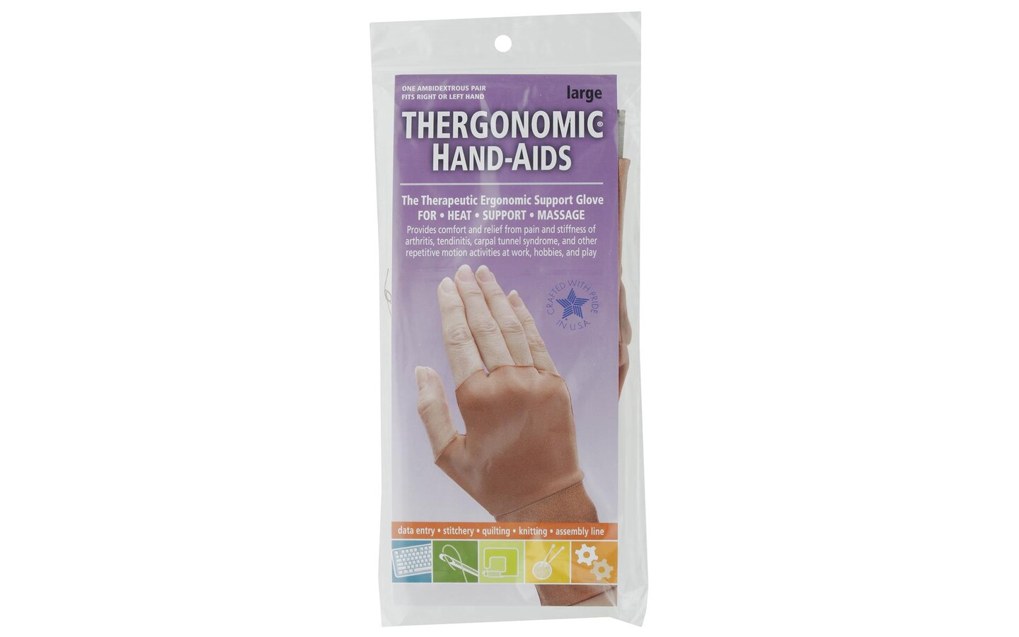 F.A.Edmunds Thergnomic Hand-Aids Suport Glves Lg