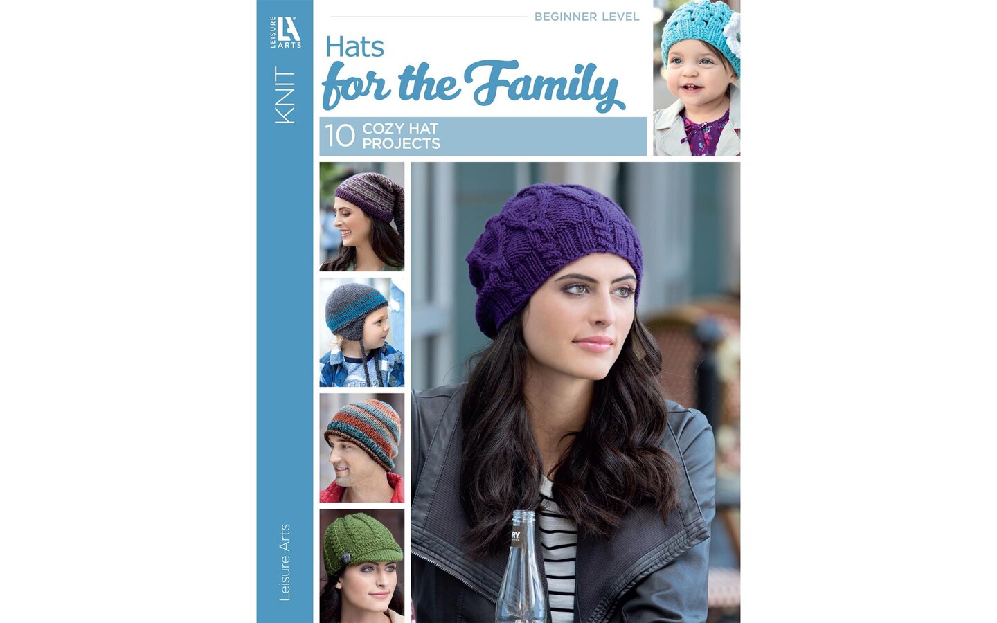 Hats for the Family Knitting Book Leisure Arts New Book 