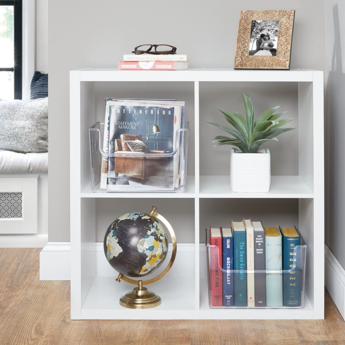 mDesign Household Plastic Storage Organizer Bin with Open Front