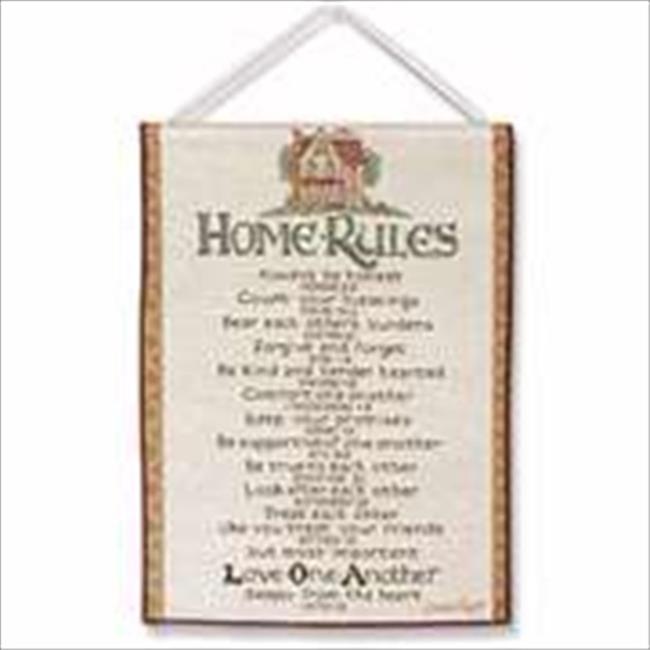 Manual Woodworkers & Weavers 08038X Bannerette Home Rules Tapestry 13 x