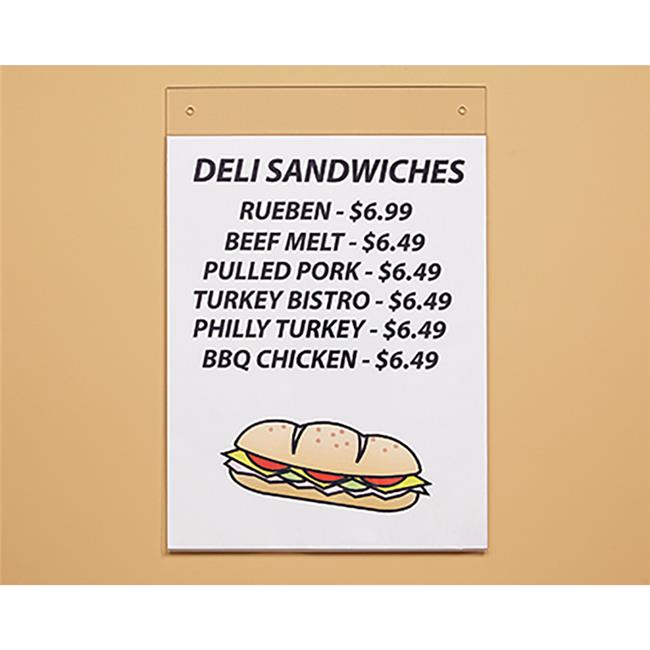 Kinter 8.5 x 0.25 x 11 in. Clear Wall Mount Sign Holder Plastic -