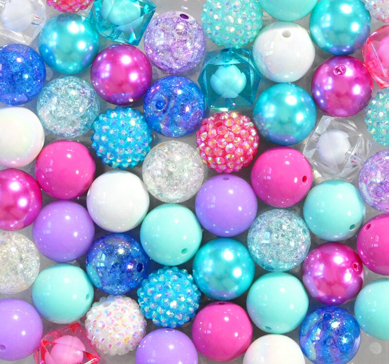 20mm Froze acrylic bubblegum bead mix