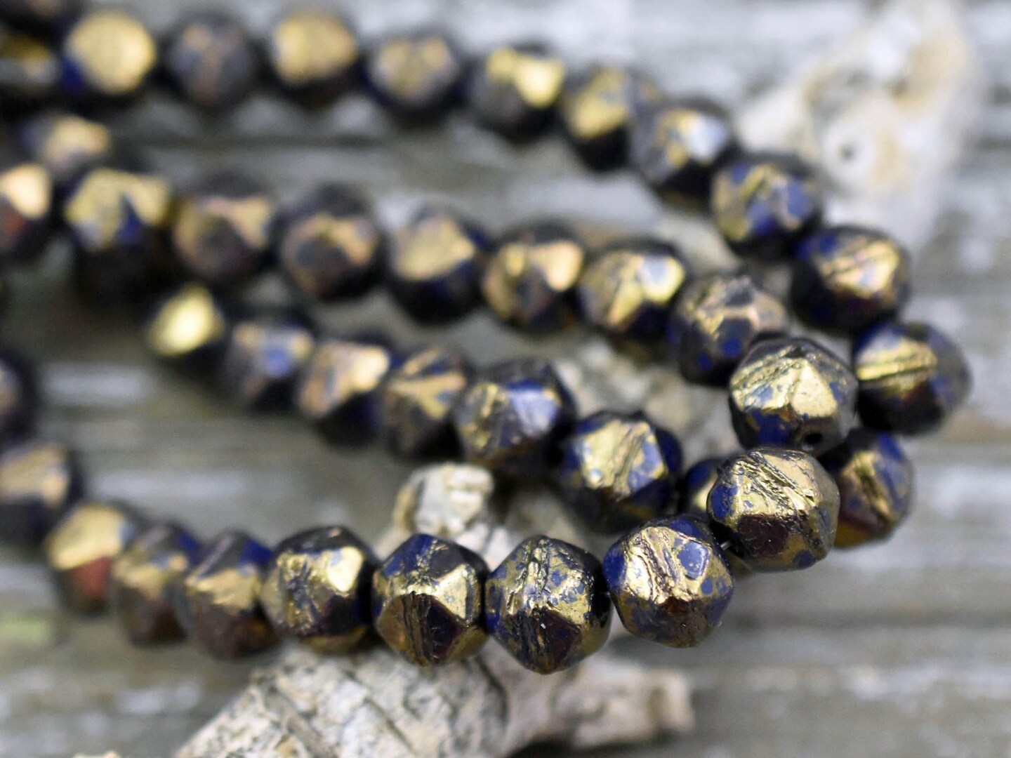Washed Gold Gold Washed Violet Antique Cut Round Beads -- Choose Your Size | Michaels