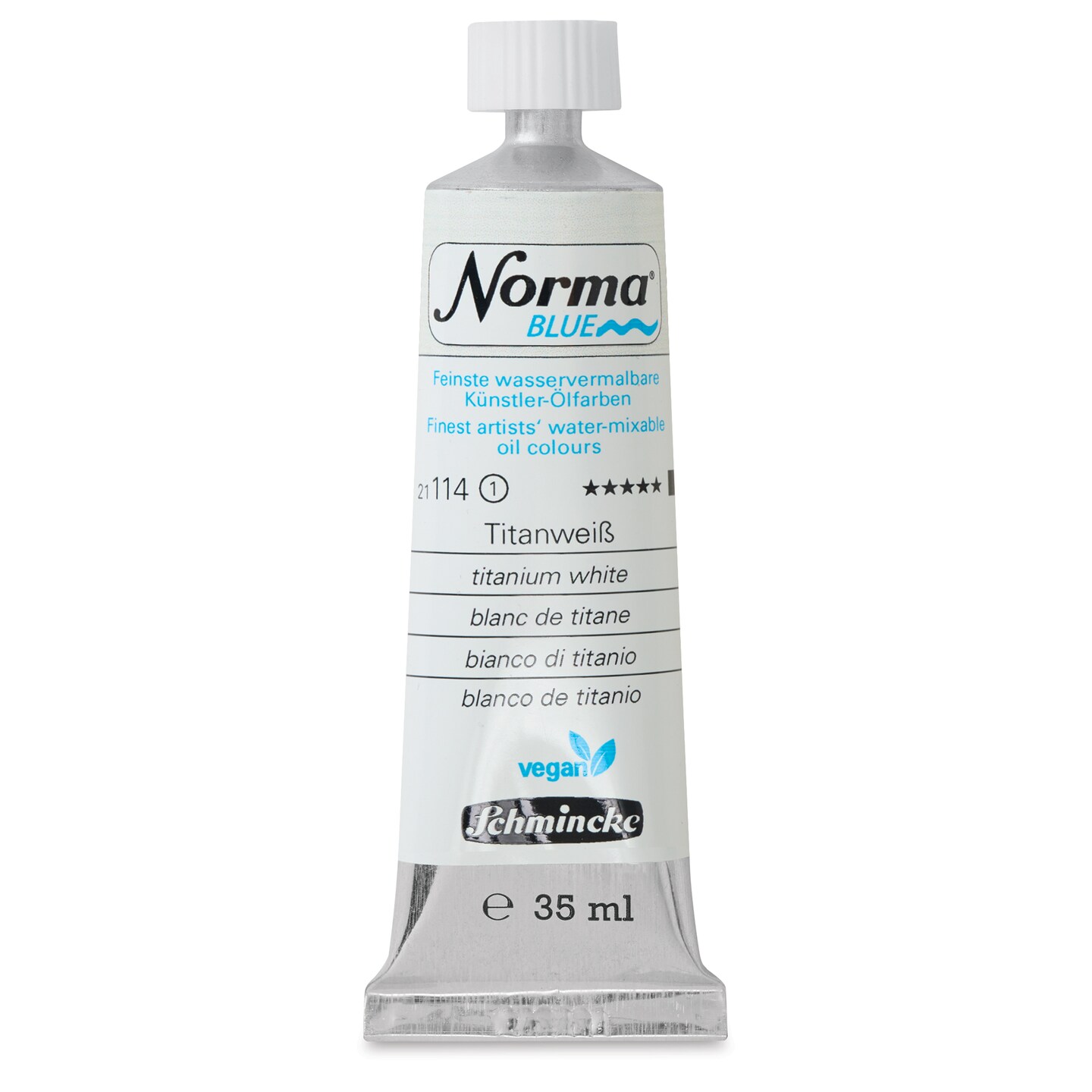 Schmincke Norma Blue WaterMixable Oil Paint Titanium White, 35 ml